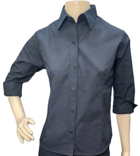 Blusa clásicas manga 3/4, distintas telas en color negro
