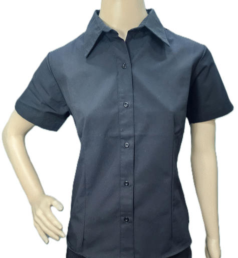 Blusa clásicas manga corta, distintas telas en color negro