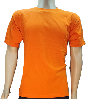 Playeras lisa manga corta 100% algodón; Cuello redondo, color naranja