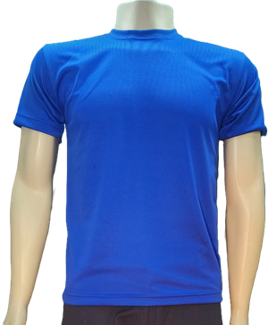 Playeras lisa manga corta Dryfit; Cuello redondo, color azul