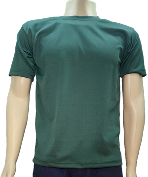 Playeras lisa manga corta Dryfit; Cuello redondo, color verde